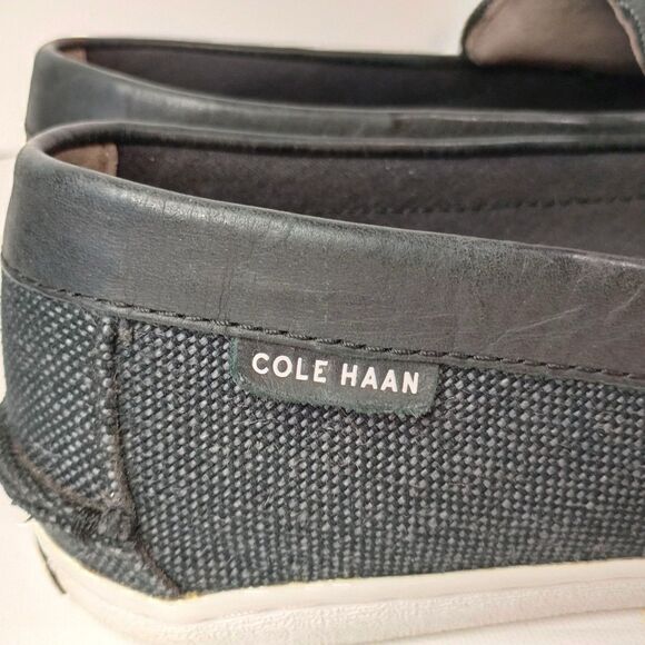 Cole Haan Men\'s Canvas Penny Loafers Black White Sole Slip On Size 11 main image 7
